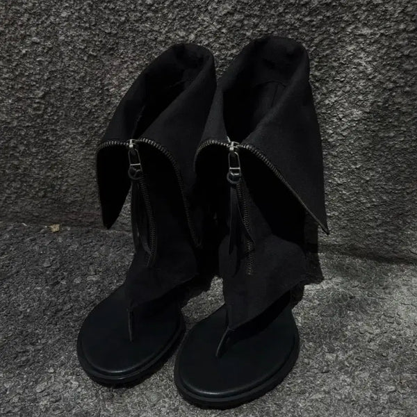 [BUNJANG] Bohemian Seoul Eclipse Linen Flip Flop Boots / [새상품/단종] 보헤미안서울 이클립스 린넨 플립 플랍 부츠