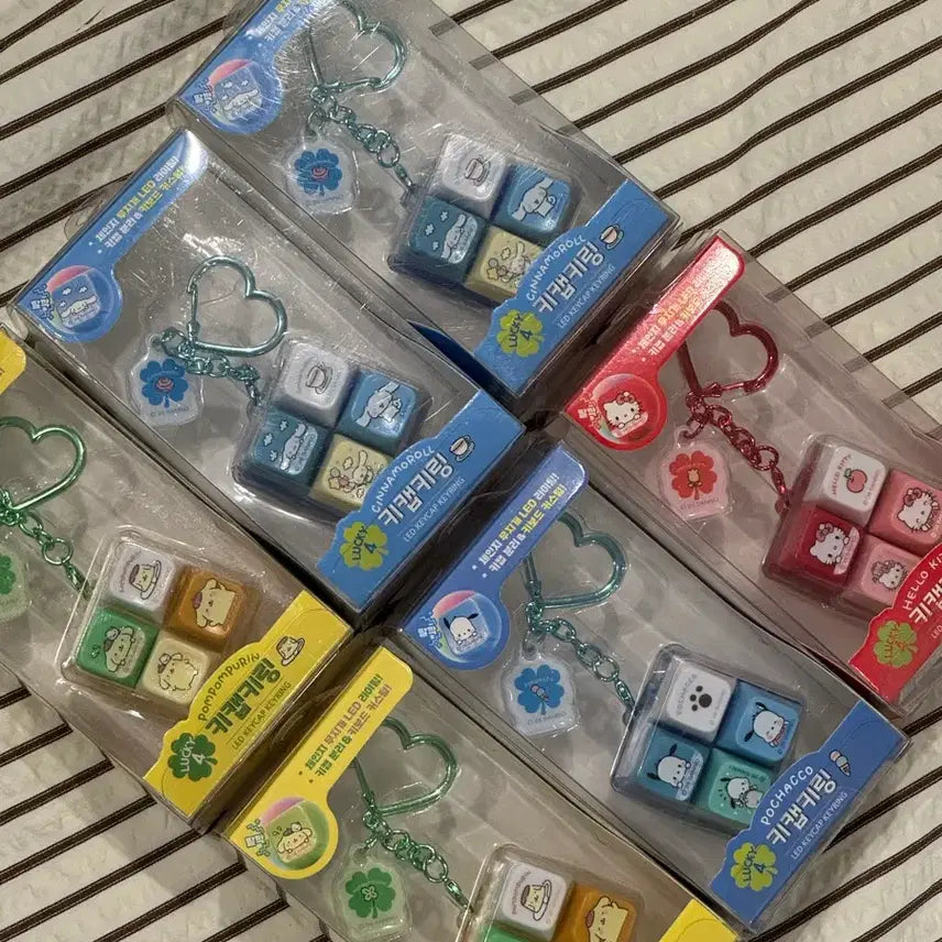 [BUNJANG] Sanrio Character Keycap Keychain - Hello Kitty, Pochacco, Pompompurin / 산리오 키캡 키링 헬로키티/시나모롤/폼폼푸린/포차코