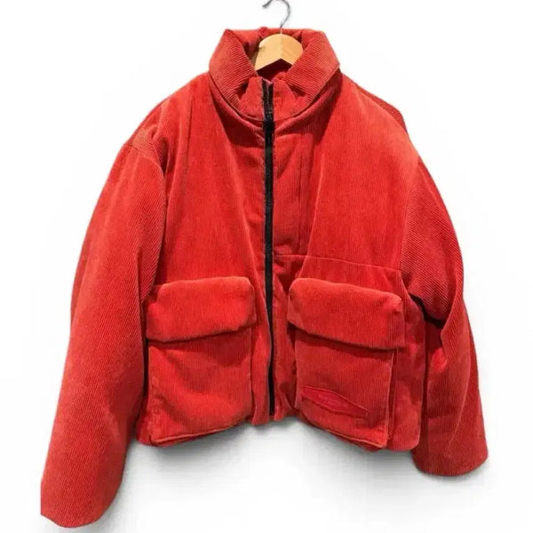 [BUNJANG] Wooyoungmi Red Corduroy Padded Jacket / 46 / 우영미 레드 코듀로이 패딩