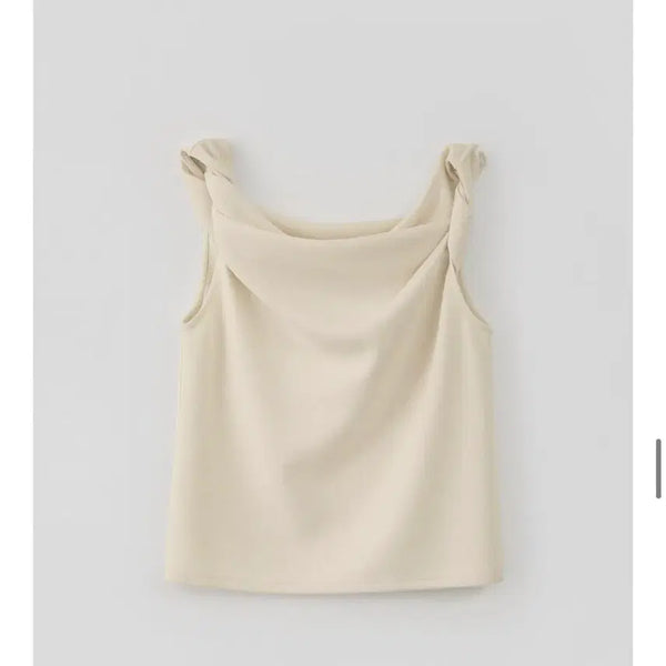[BUNJANG] Lace Textured Twist Sleeveless Top / 레이스 텍스터 트위스트 민소매 탑