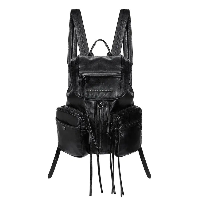 [BUNJANG] Trimingbird Zipper Finishing Flap Mini Backpack Black / 트리밍버드 지퍼 피니슁 플랩 미니 백팩 블랙