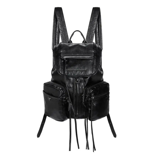 [BUNJANG] Trimingbird Zipper Finishing Flap Mini Backpack Black / 트리밍버드 지퍼 피니슁 플랩 미니 백팩 블랙