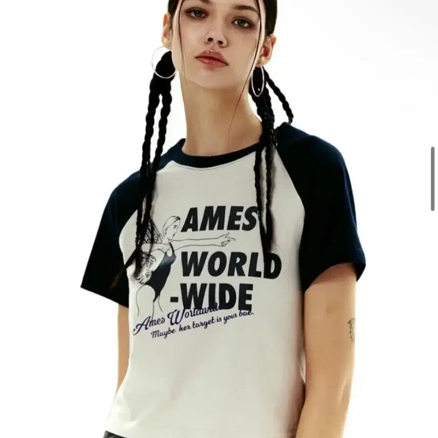 [BUNJANG] AMES WORLDWIDE Raglan Short Sleeve T-Shirt / 아메스월드와이드 라글란 반팔 티셔츠