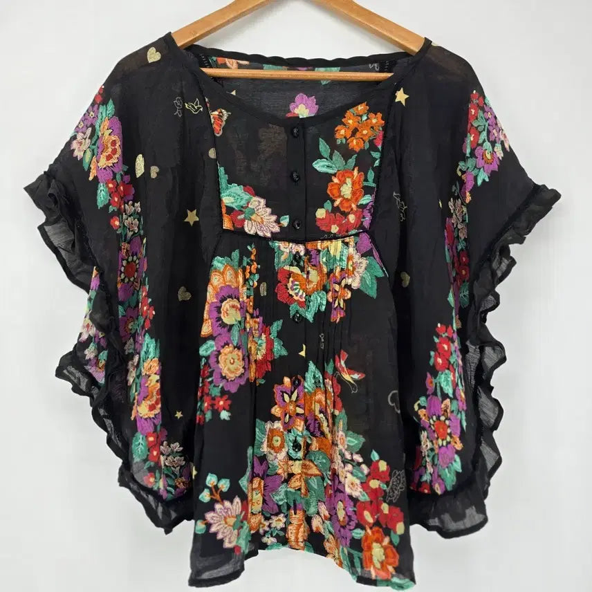 [BUNJANG] Japanese Vintage Pre-cut Pattern Blouse / 일본 빈티지 프리컷 패턴 블라우스 [B41008]