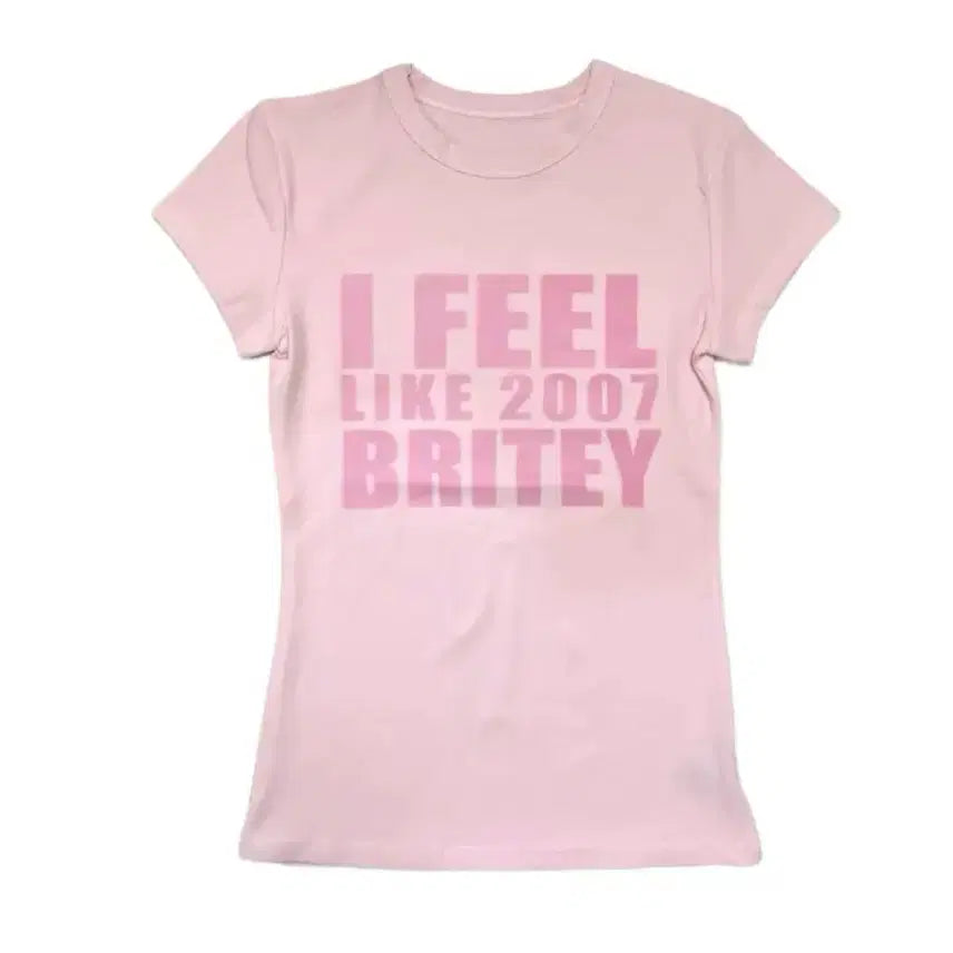 [BUNJANG] Britney Kitsch Short Sleeve T-Shirt Pink / 브리트니 키치 반팔 티셔츠 핑크