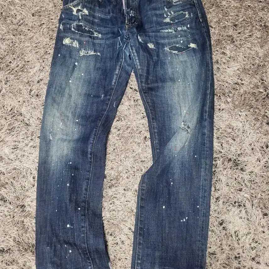 [BUNJANG] DSQUARED2 Paint Wash Distressed Slim Jeans / 디스퀘어드2 청바지 페인트 워싱 데미지