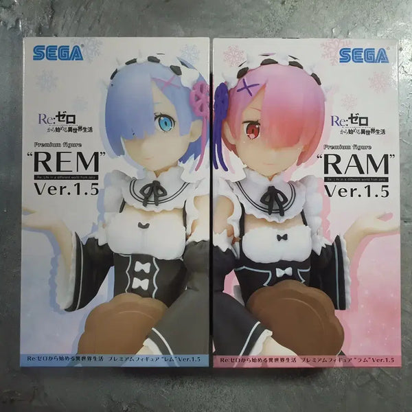[BUNJANG] Re:Zero Sega Premium 1.5 Ver. Ram & Rem Figure Set / 리제로 피규어 - Sega 프리미엄 1.5 버전 렘, 람 세트
