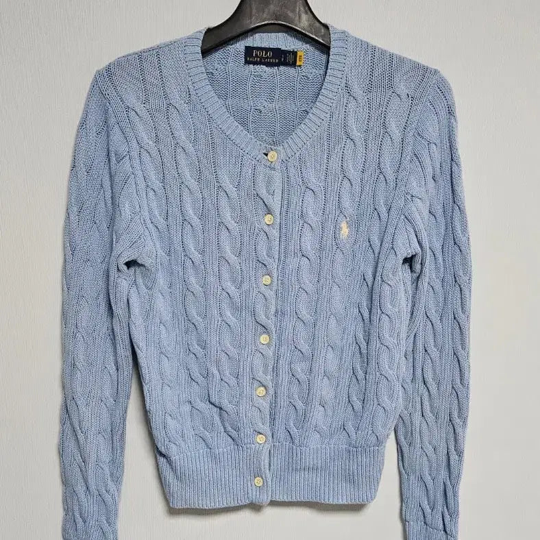 [BUNJANG] Polo Ralph Lauren Cable Knit Cardigan Blue / No.163 폴로 랄프로렌 케이블 니트 가디건 블루( S )