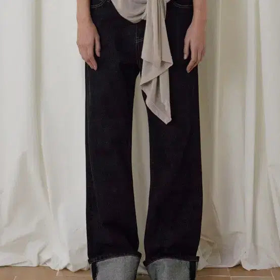 [BUNJANG] Bohemian Seoul Logo Roll-up Denim Pants / 보헤미안서울 로고 롤업 데님 팬츠