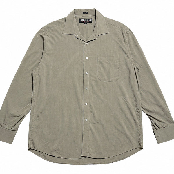 [BUNJANG] MINOKAMO Vintage Y2K Khaki Beige Cotton Shirt / JPN 90s~00s 일본 빈티지 Y2K 아메카지 카키베이지 코튼 셔츠
