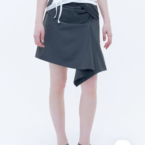 [BUNJANG] Miseki Seoul Layered Mini Skirt Charcoal Size 2 / 미세키서울 레이어드 미니스커트 사이즈2