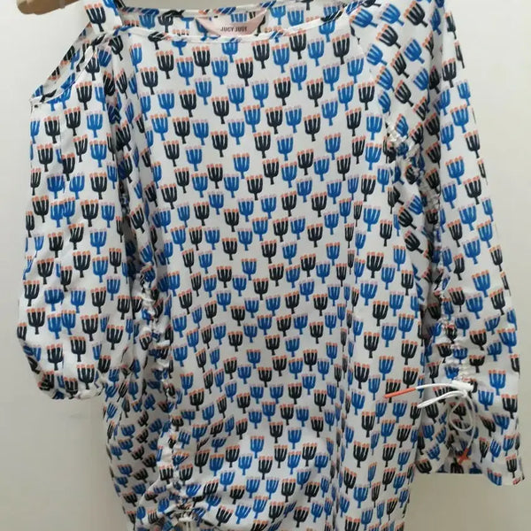 [BUNJANG] Juicy Couture Pattern Off-Shoulder Blouse / JUICY COUTURE 쥬시꾸뛰르 패턴 오프숄더 블라우스(새상품)