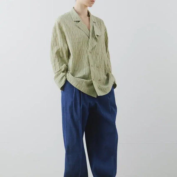[BUNJANG] Mundal Petal Double Shirt Green / 문달 Petal Double Shirt in Green