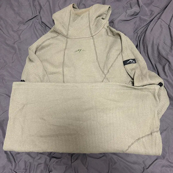 [BUNJANG] Cold Warm Waffle Long Sleeve T-Shirt Khaki 2XL / 2XL) 콜드웜 와플 롱슬리브 카키 컬러 판매합니다.