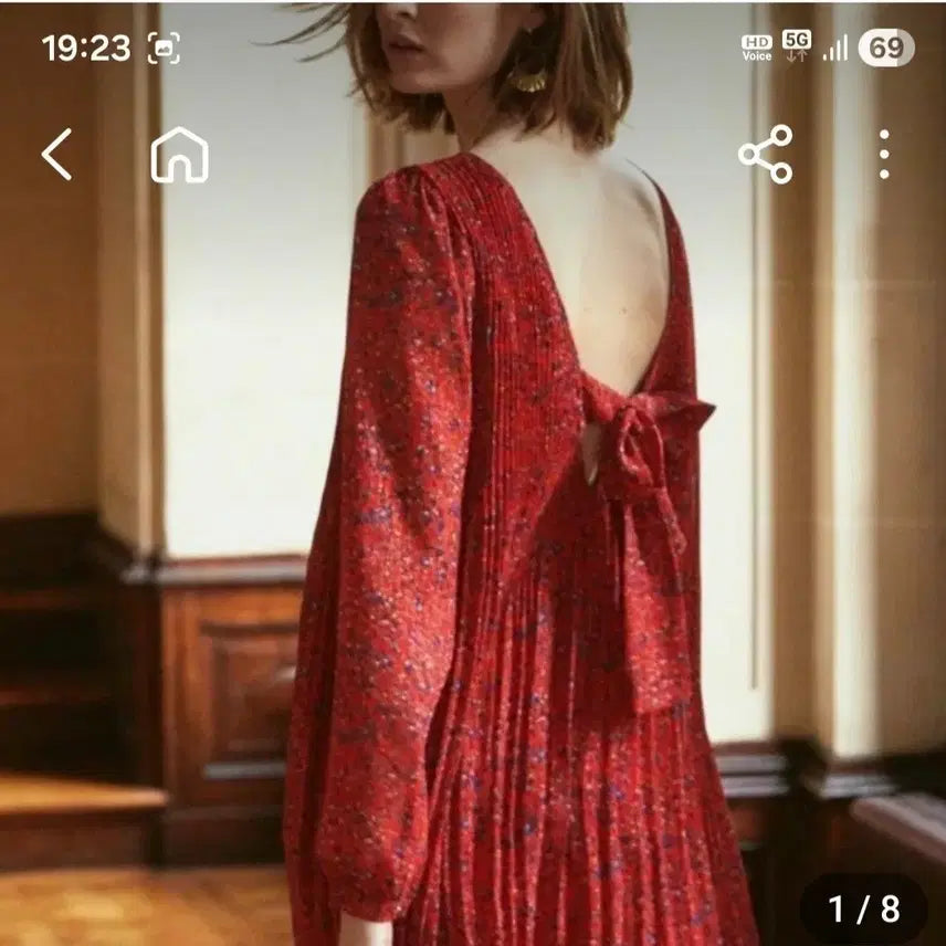 [BUNJANG] Sezane Floral Pleated Midi Dress / 프랑스  브랜드 세잔 sezane 플라워 플리츠 원피스