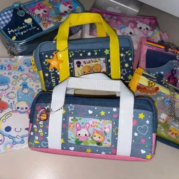 [BUNJANG] Heisei Memory Box Denim Pen Case Pouch Rabichan / 헤이세이 메모리 박스데님 펜 케이스 파우치 필통 후와후와 라비짱