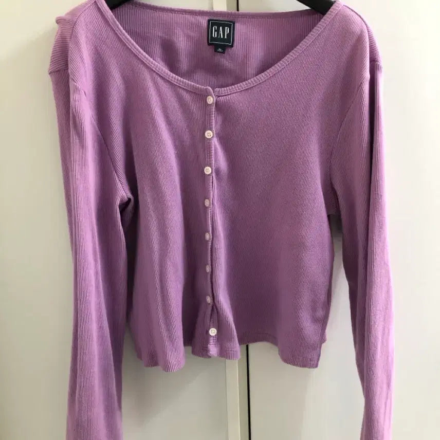 [BUNJANG] GAP Violet Ribbed Knit Cardigan XL / GAP 바이올렛 가디건