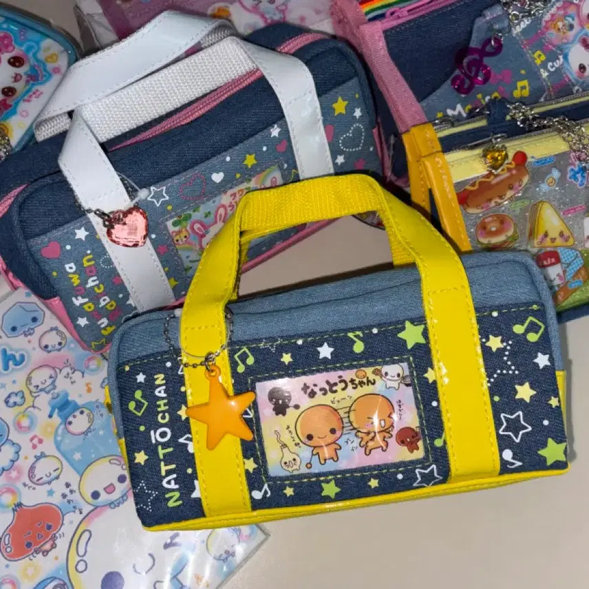 [BUNJANG] Heisei Memory Box Denim Pen Case Pouch Natto-chan / 헤이세이 메모리 박스데님 펜 케이스 파우치 필통 낫토짱