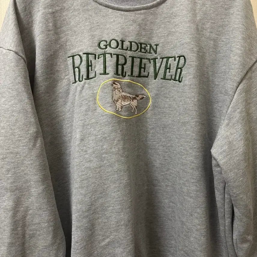 [BUNJANG] Golden Retriever Embroidery Sweatshirt / 골든 리트리버 자수 맨투맨