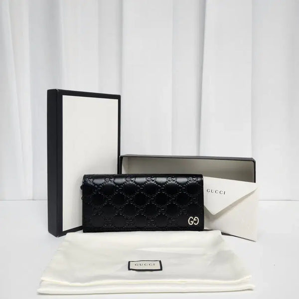 [BUNJANG] Gucci Microguccissima Long Wallet Black / 구찌 마이크로시마 장지갑 블랙