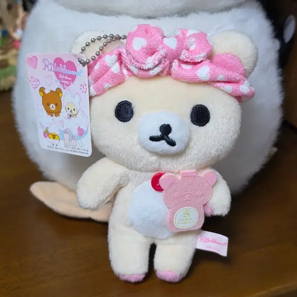 [BUNJANG] Rilakkuma Classic Doll Keychain Headband / [최저가] 고전 코리락쿠마 인형 키링 헤어밴드 목욕 인형