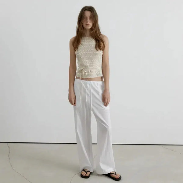 [BUNJANG] Overdue Flare Cotton Sheer Pants / 오버듀플레어 코튼 쉬어 팬츠