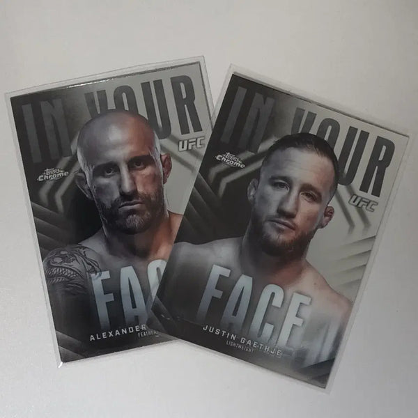 [BUNJANG] 2026 Topps Chrome UFC Volkanovski & Gaethje In Your Face Insert Card 2-Card Set / 2026 탑스 크롬 UFC 저스틴게이치, 볼카노브스키 인서트 2장랏 세트
