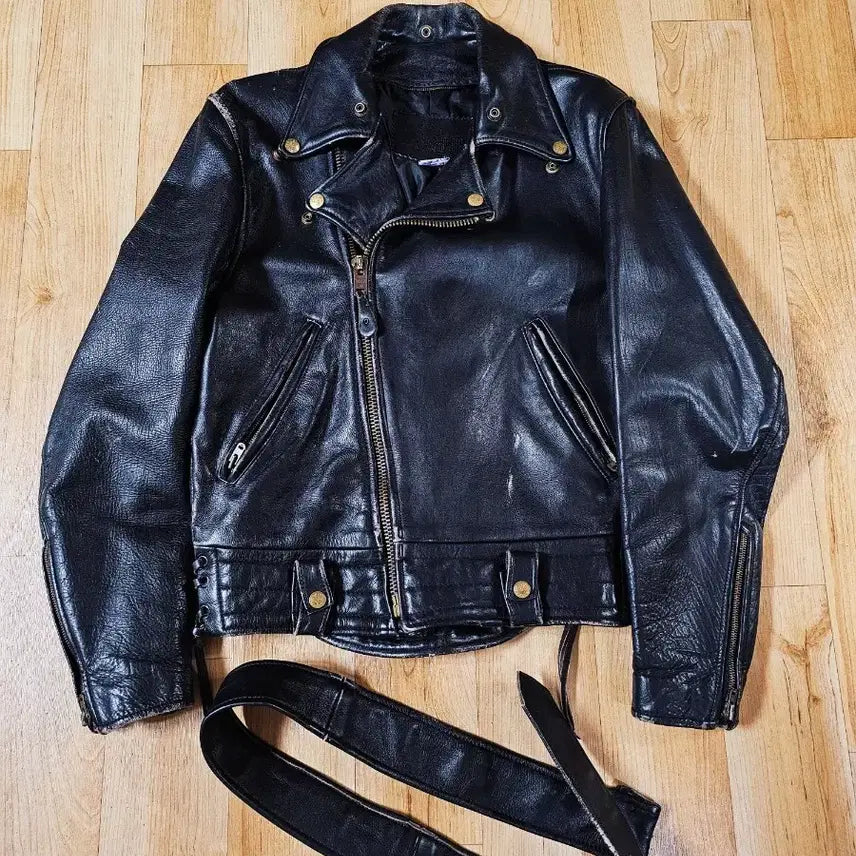 [BUNJANG] 90s Branded Garments Vintage Double Rider Leather Jacket / 90s 브랜디드 가먼츠 빈티지 레더자켓