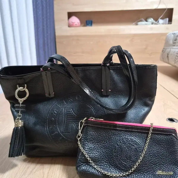 [BUNJANG] MCM Black Tote Bag & Pouch Set / 메트로시티 블랙 토트백 & 파우치