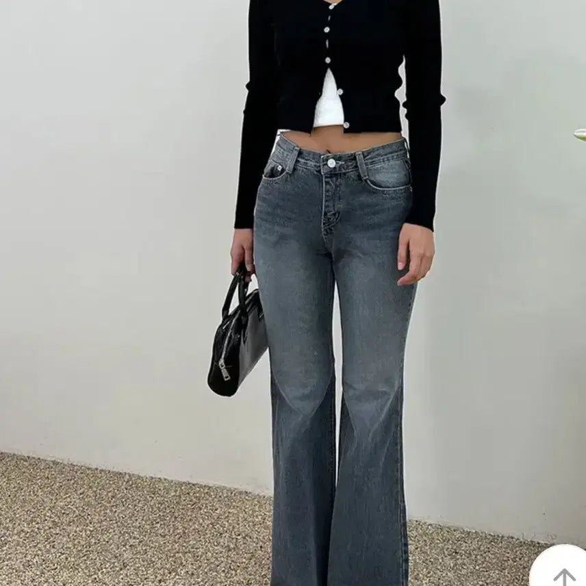 [BUNJANG] Avec Sezons Mid Rise Bootcut Denim Pants - Grey / (새상품)아베크시즌 미드라이즈 부츠컷 데님 팬츠 : 그레이s