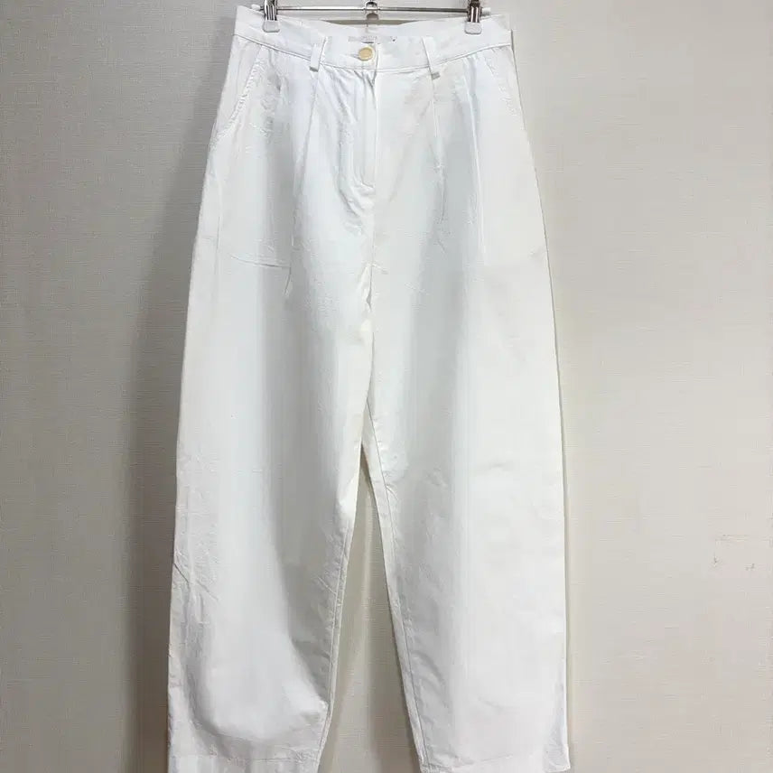 [BUNJANG] Fitgood Women's White Cotton Wide Leg Pants (Size M) / 핏굿![여성 화이트 코튼팬츠 M] 면바지 와이드팬츠 하얀색바지 흰색바지