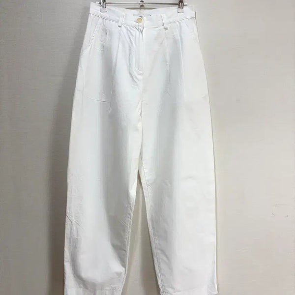 [BUNJANG] Fitgood Women's White Cotton Wide Leg Pants (Size M) / 핏굿![여성 화이트 코튼팬츠 M] 면바지 와이드팬츠 하얀색바지 흰색바지