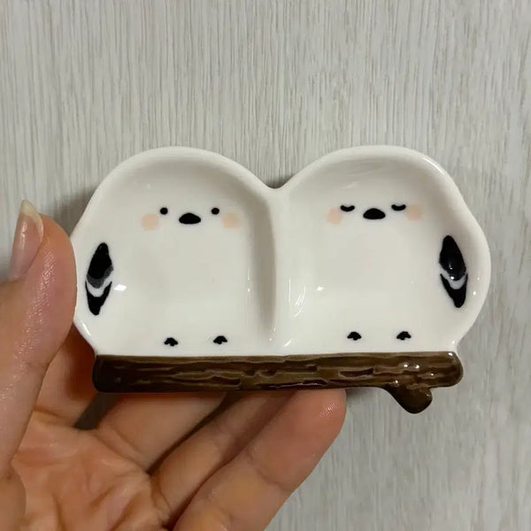 [BUNJANG] Baepsae Siskin Ceramic Soy Sauce Dish / Soju Cup / 뱁새 오목눈이 도기 간장종지 소주잔