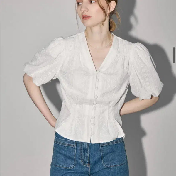 [BUNJANG] Lotrudmin Puff Sleeve Blouse / 로트르드민 퍼프 소매 블라우스
