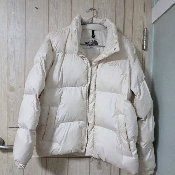 [BUNJANG] The North Face White Label Riverton Padded Jacket / 노스페이스 화이트라벨 리버턴 아이보리 온볼 숏패딩 90 S