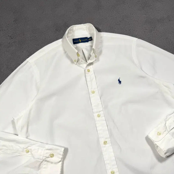 [BUNJANG] Polo Ralph Lauren Navy Pony White Shirt / 폴로 네이비포니 화이트 셔츠