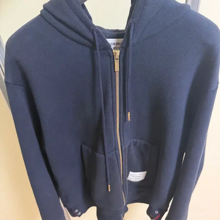 [BUNJANG] Thom Browne Center Back Stripe Gold Button Hoodie Zip-Up Size 2 / 톰브라운 삼선 금장 후드집업 사이즈 2