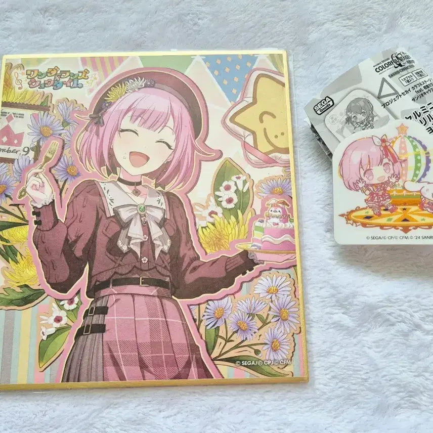 [BUNJANG] Project Sekai Aoyagi Emu Birth Illustration Shikishi & Sanrio Collab Acrylic Clip Set / 프로세카 프세카 오오토리 에무 색지+아크릴 클립