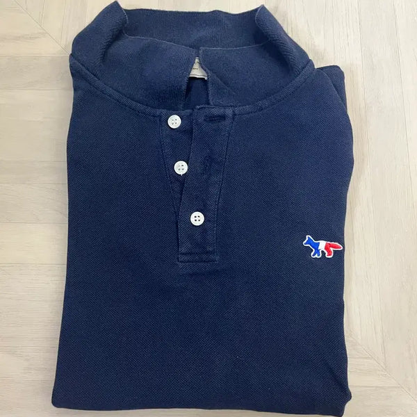 [BUNJANG] Maison Kitsuné Navy Cotton Polo Shirt Size M / 메종키츠네 카라티 팝니다