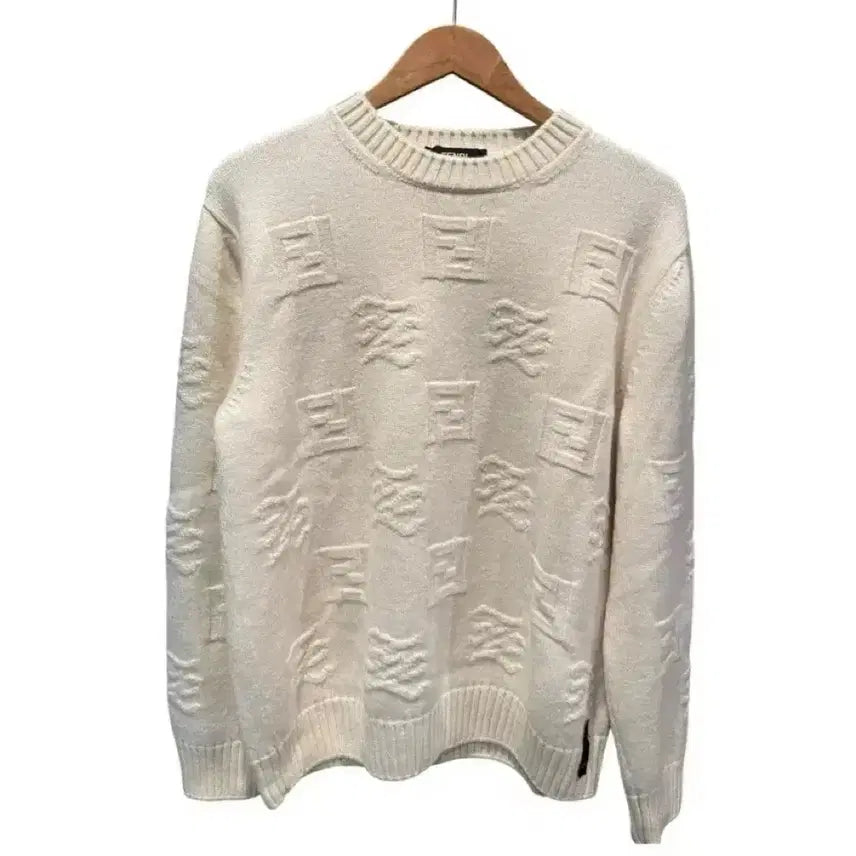 [BUNJANG] Fendi Ivory FF Logo Knit Sweater Size 56 / 56 / 펜디 FF로고 아이보리 니트