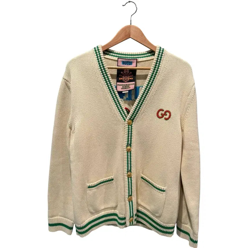 [BUNJANG] Gucci Pineapple Logo Cardigan XL / XL / 구찌 파인애플 로고 아이보리 가디건
