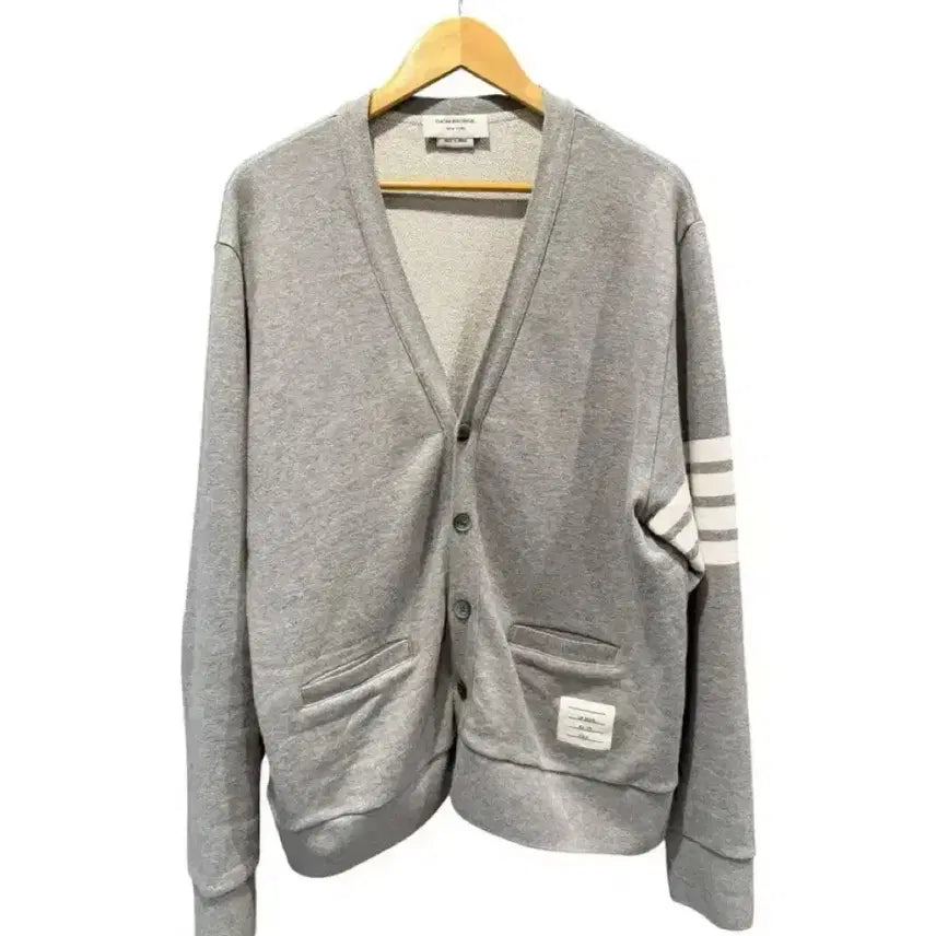 [BUNJANG] Thom Browne Diagonal Cotton Cardigan Size 5 / 5 / 톰브라운 사선 코튼 그레이 가디건