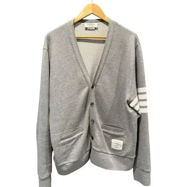 [BUNJANG] Thom Browne Diagonal Cotton Cardigan Size 5 / 5 / 톰브라운 사선 코튼 그레이 가디건