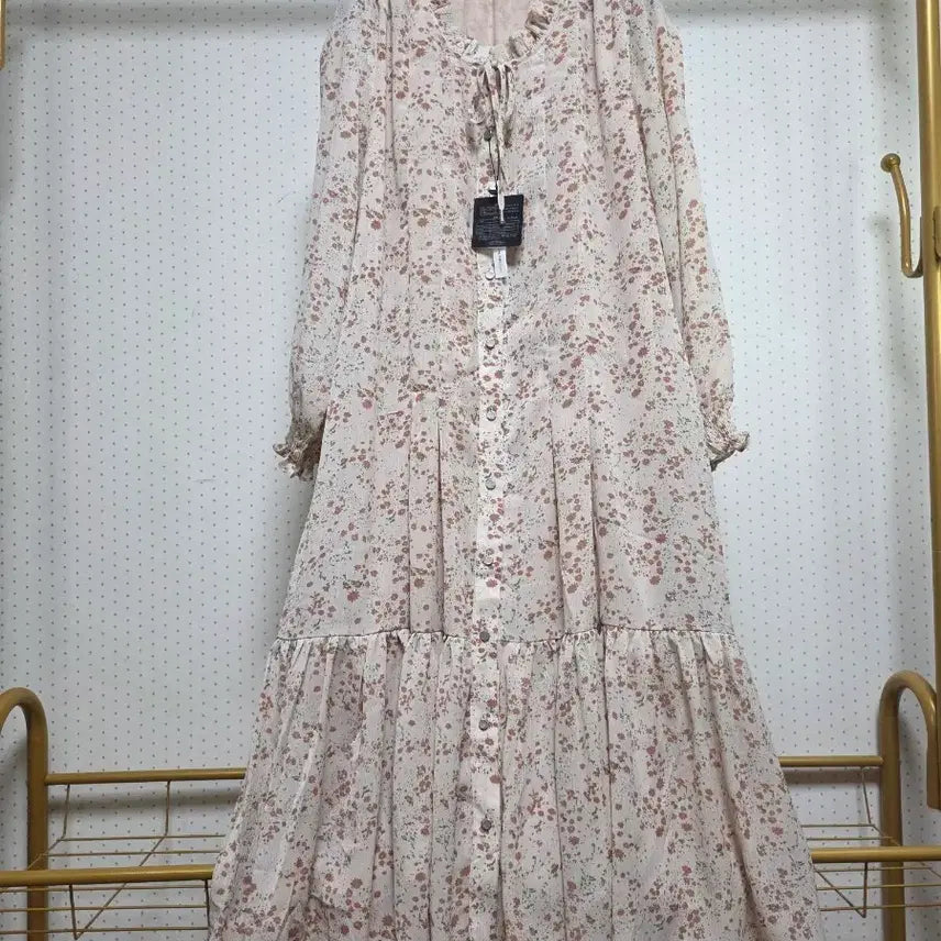 [BUNJANG] Helen Karen Chiffon Long Dress Size 77 (New) / 헬렌카렌 쉬폰롱원피스77사이즈(새상품)
