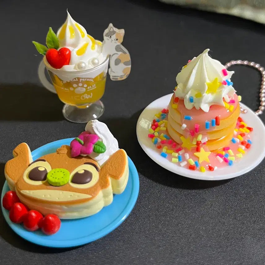 [BUNJANG] Stitch Dessert Miniature Pancake Parfait Bingsu Kit-Saten Set (3 Types) / 디저트 스티치 팬케이크 파르페 빙수 킷사텐 식완 가챠 미니어쳐 메지루시