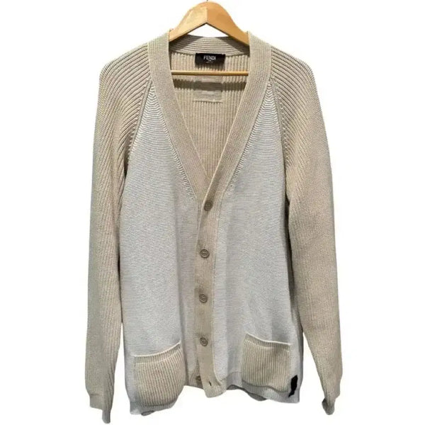 [BUNJANG] Fendi Back Logo Ivory Wool Cardigan Size 54 / 54 / 펜디 백로고 아이보리 울 가디건 새제품