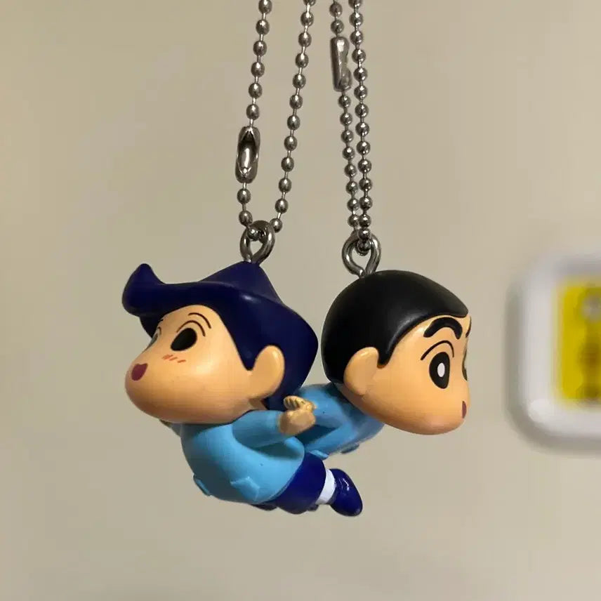 [BUNJANG] Crayon Shin-chan Mejirushi Keychain Set - Shinnosuke & Tetsuo / 짱구 메지루시 2종 세트 키링 대롱 가챠 철수