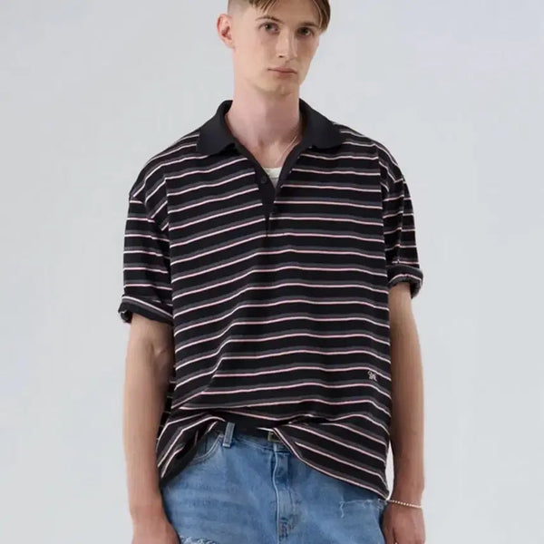 [BUNJANG] Winder Stripe Polo Shirt - Medium (New) / 윈더 스트라이프 폴로티 M 새상품.
