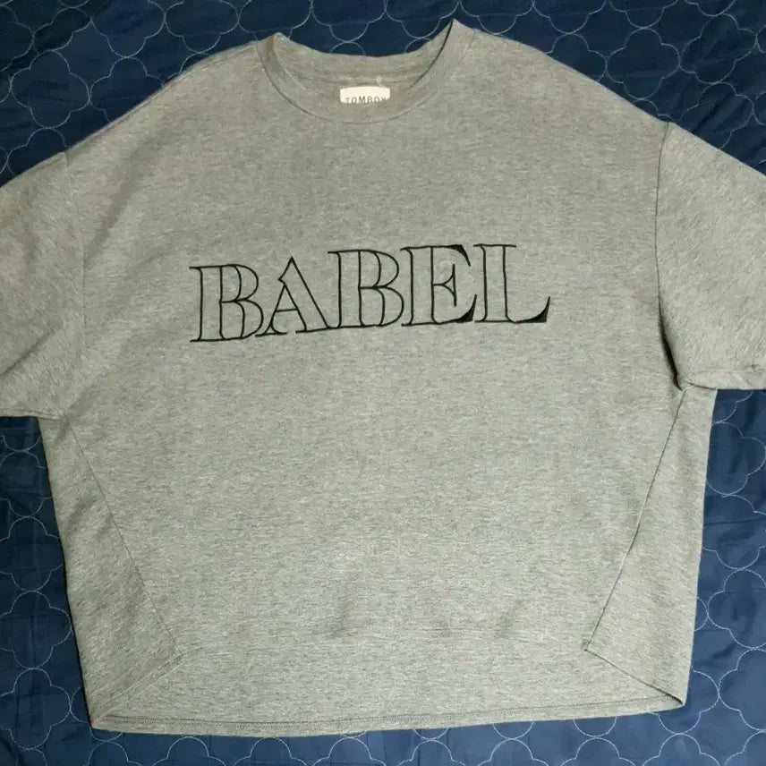 [BUNJANG] Tomboy Vintage Babel Asymmetric Short Sleeve T-Shirt - Grey (One Size) / (빈티지) 톰보이 10.5oz BABEL 언발란스 반팔티 그레이(F)