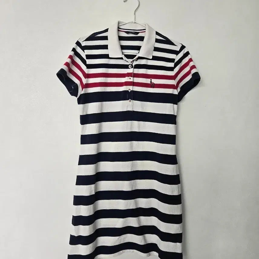 [BUNJANG] Hazzys Striped Collar Dress Size 95 / 헤지스 스트라이프 카라 원피스 95